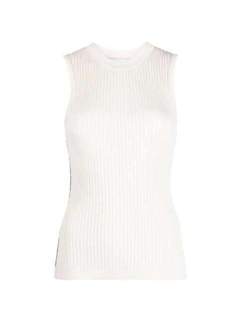 sleeveless ribbed-knit top