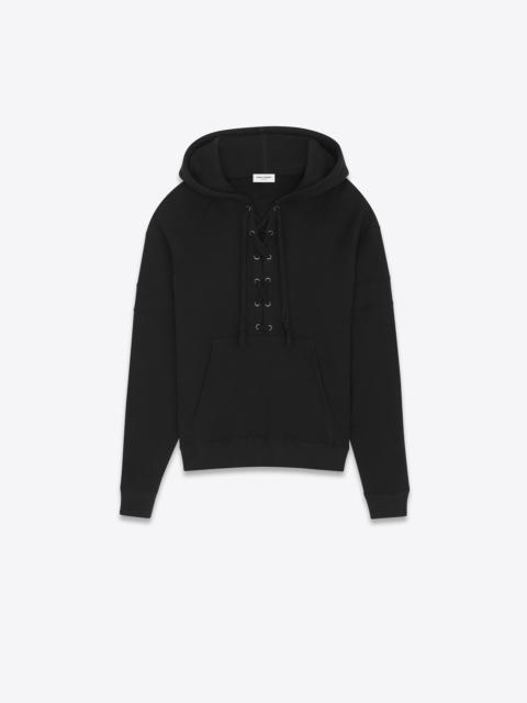 laced raglan hoodie