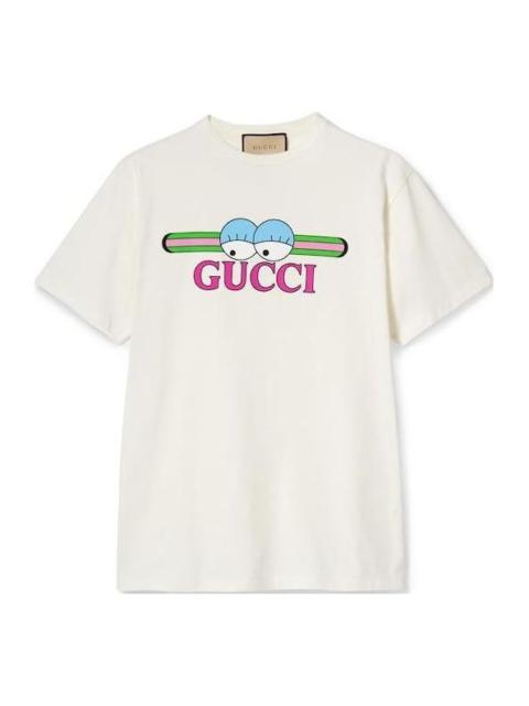 GUCCI Gucci Cotton Jersey T-Shirt With Gucci Print 'Off White' 785345-XJGIM-9095