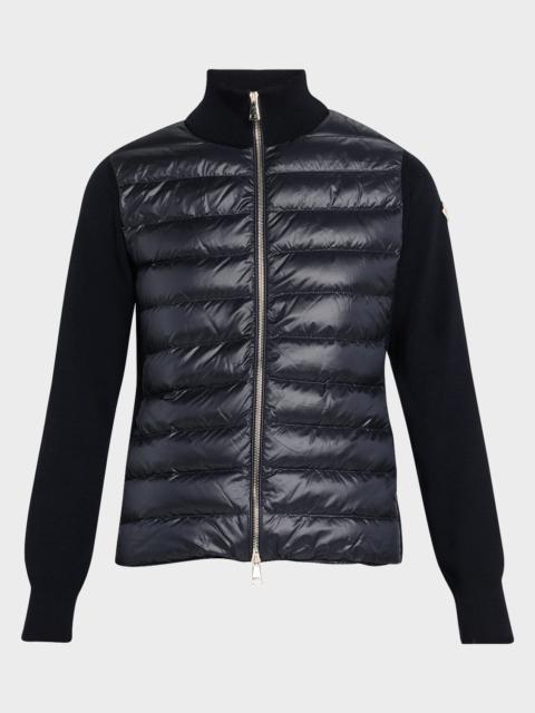 Moncler Combo Down Short Cardigan