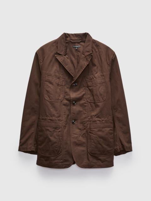 Engineered Garments Bedford Jacket in Dark Brown Heavyweight Cotton Ripstop