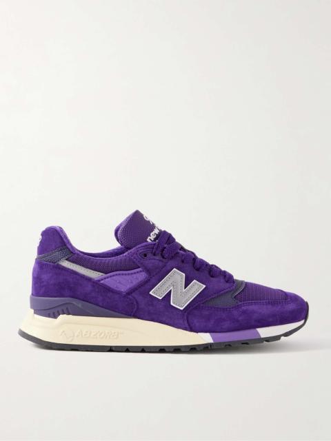 998 Core Rubber-Trimmed Full-Grain Leather, Mesh and Suede Sneakers