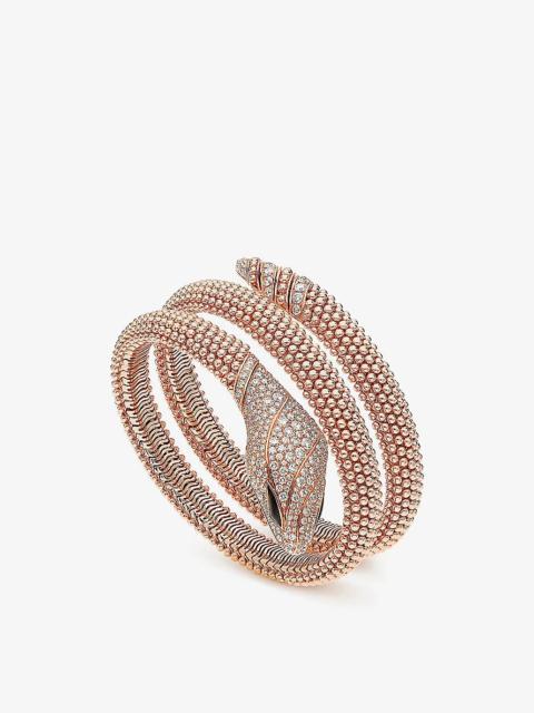 BVLGARI Serpenti Pallini 18ct rose-gold 3.13ct brilliant-cut diamond and onyx bracelet