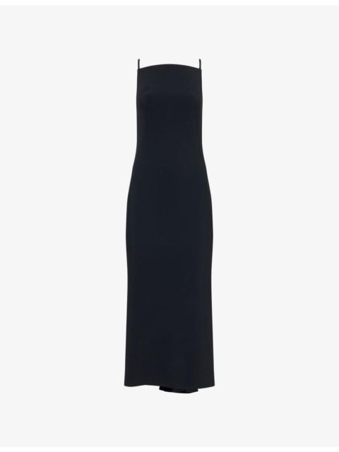 Givenchy Square-Neck Sleeveless Crepe-Cady Midi Dress