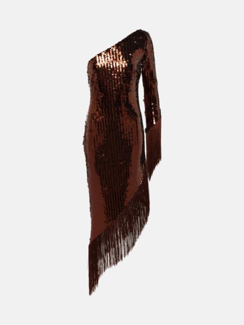 Taller Marmo Aventador Disco sequined fringed midi dress