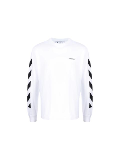Off-White OFF-WHITE Diagonal Helvetica Long Sleeve T-Shirt White/Black