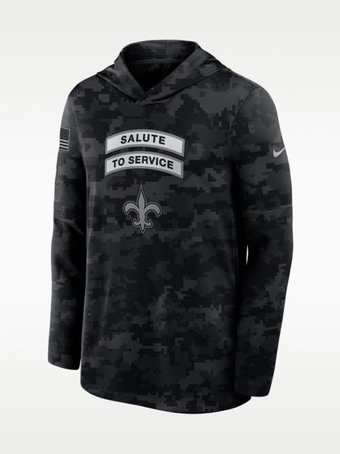 Nike New Orleans Saints Salute to Service Sideline Men's Nike Dri-FIT NFL Long-Sleeve Hooded Top