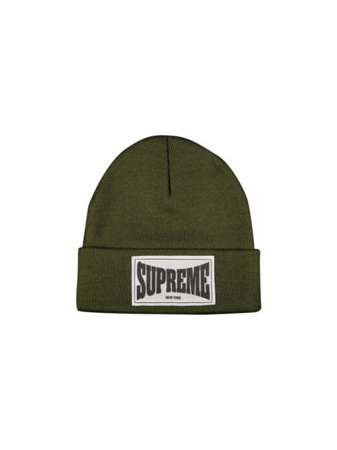 Supreme Woven Label Beanie 'Olive'