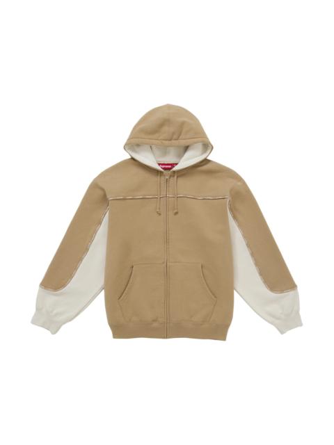 Supreme Supreme Piping Zip Up Hooded Sweatshirt Brown