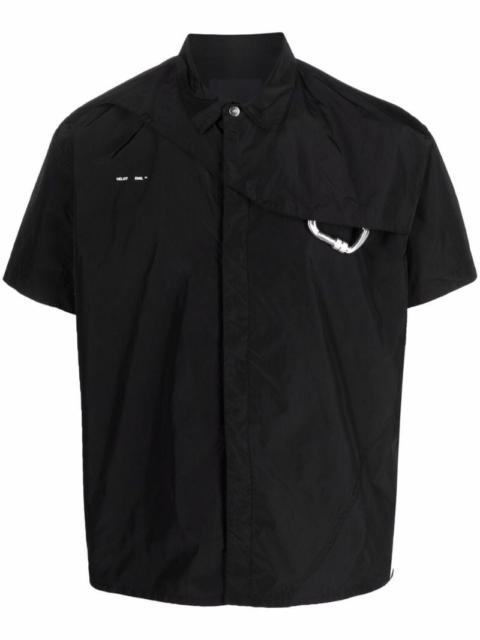 logo-print padded shirt