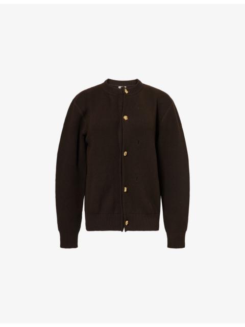 Bottega Veneta Embossed-Button Wool and Cotton-Blend Cardigan
