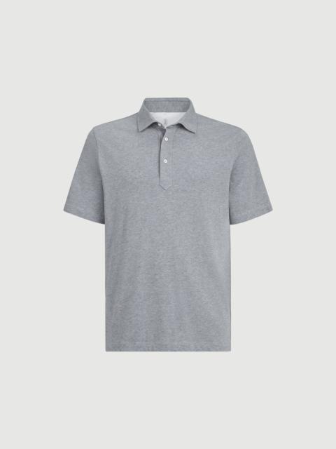 Brunello Cucinelli Cotton jersey polo with shirt-style collar