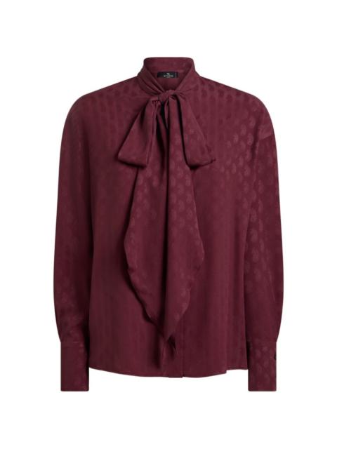Etro silk-blend jacquard shirt with silk scarf and Paisley motif