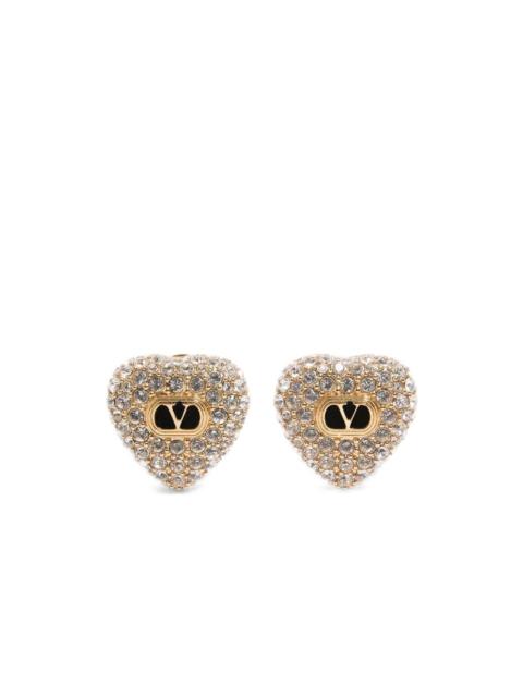Valentino Coeur Royal crystal-embellished heart earrings