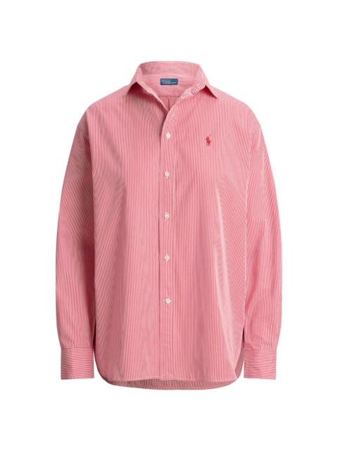 Polo Ralph Lauren Women's Ramsey Micro-Striped Cotton Button-Front Shirt - Red White