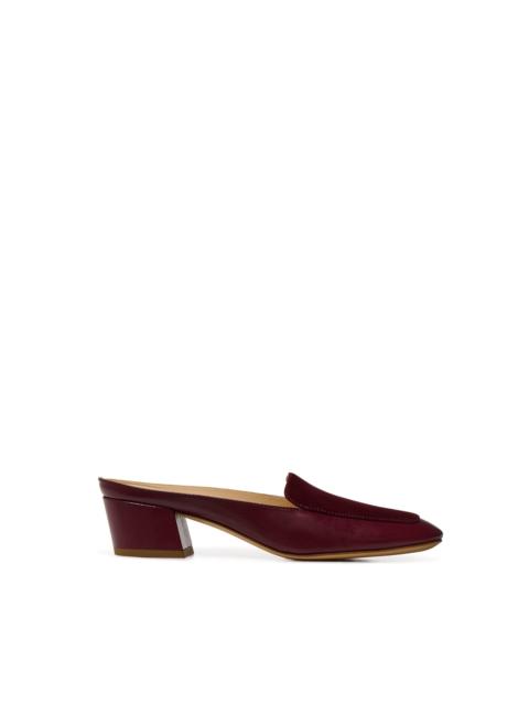 GABRIELA HEARST Alena Heel Mule in Bordeaux Leather & Suede