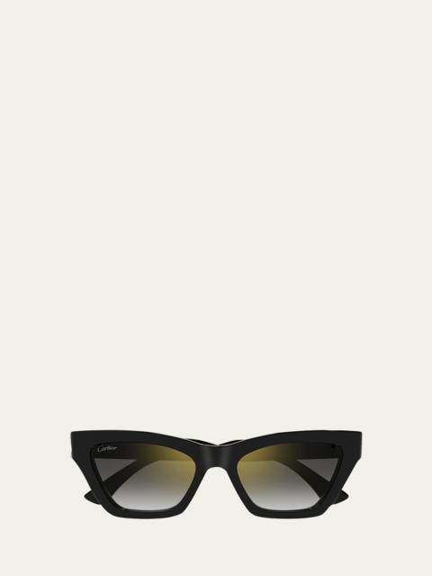 Cartier Logo Acetate Cat-Eye Sunglasses