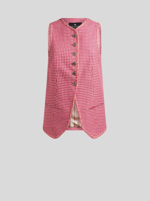 Etro MICRO CHECK WAISTCOAT