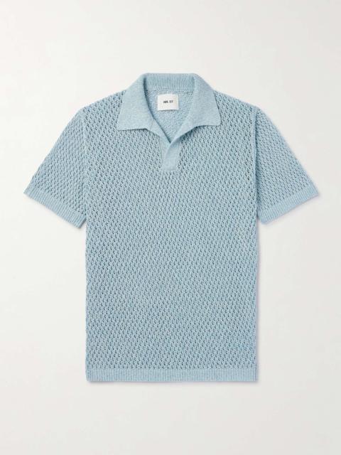 NN07 Ryan 6632 Open-Knit Cotton-Blend Polo Shirt