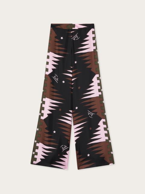 PUCCI VALDIMONTONE PRINT SILK PANTS