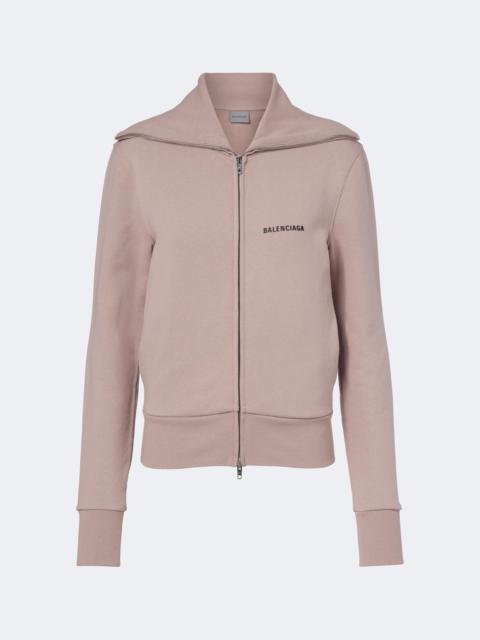 BALENCIAGA Logo cotton zip-up sweatshirt