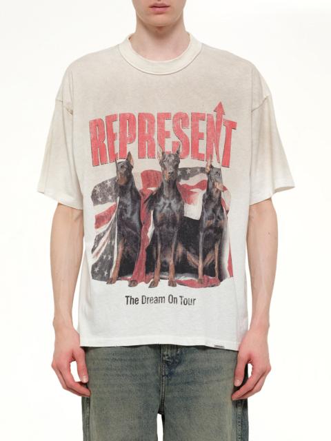 REPRESENT Dream On Tour T-Shirt in Washed Ecru