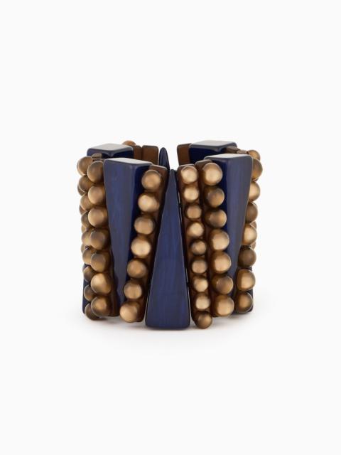 GIORGIO ARMANI Stretch bracelet with spheres and geometric elements