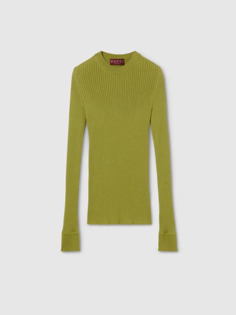 GUCCI Rib cashmere silk top