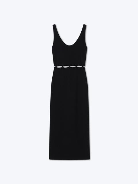 MERLE - Compact viscose waist-detail dress - Matte black