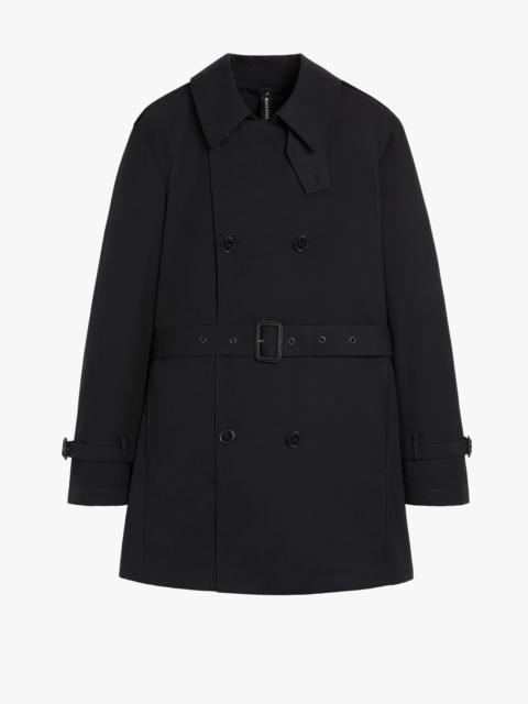 ST JOHN BLACK COTTON SHORT TRENCH COAT