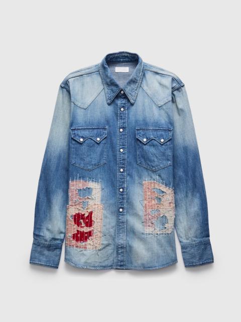 Studio D'Artisan MSP-5031 Denim Western Shirt in Used Indigo