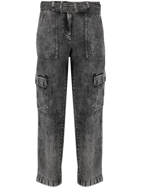 MICHAEL KORS belted washed straight-leg jeans