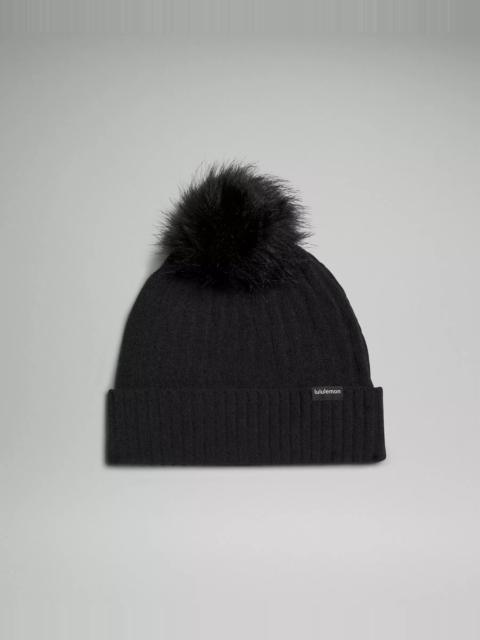 Women's Cable Knit Pom Beanie