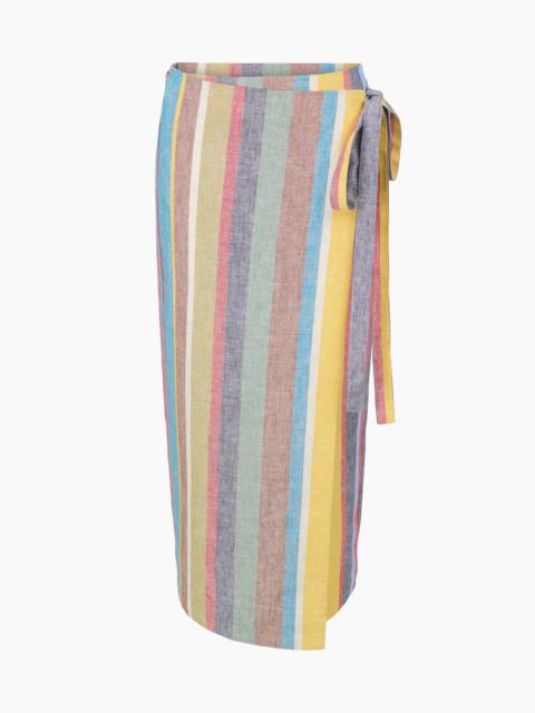 STAUD STAUD KAITLIN LINEN SKIRT MARKET STRIPE