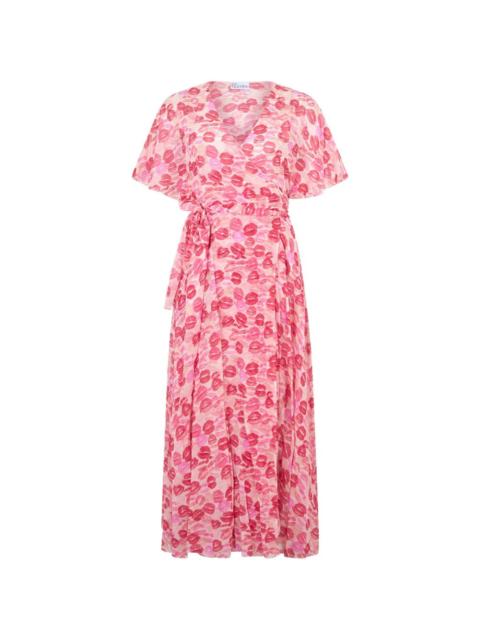 Valentino wrap floral-print midi dress