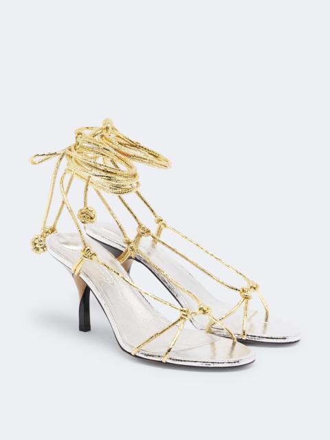 JACQUEMUS Tourni metallic leather sandals