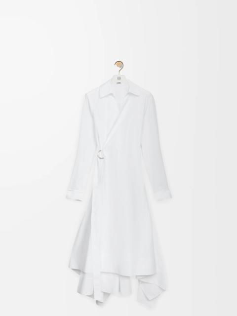 Draped dress in cotton