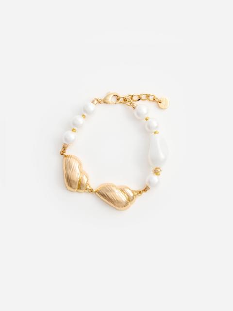 self-portrait Gold Shell And Pearl Bracelet