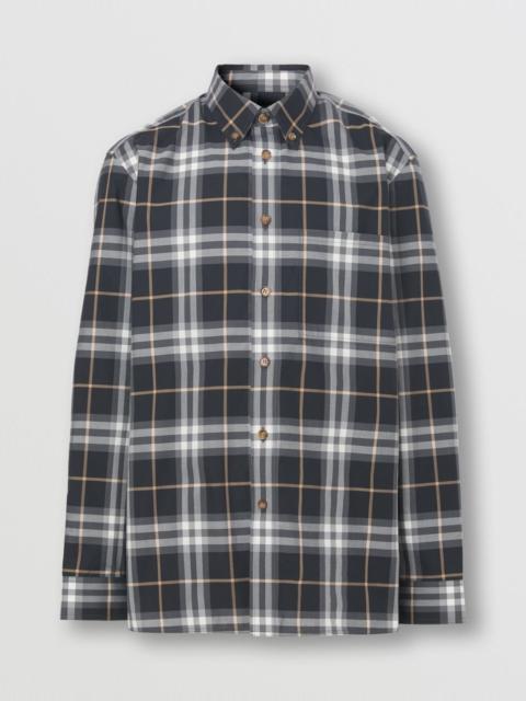 Burberry Button-down Collar Check Cotton Shirt