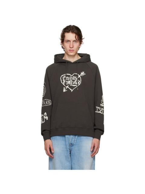 Étude Brown Racing Graffiti Hoodie