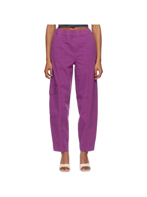 GANNI Purple Elasticized Curve Trousers