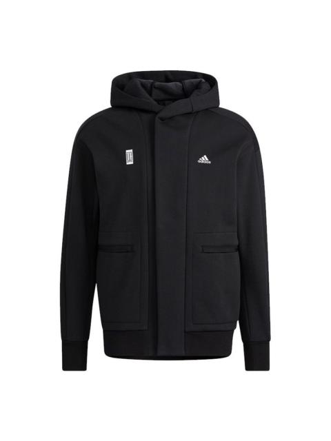 adidas adidas Logo Sports Hooded Jacket Black H39296