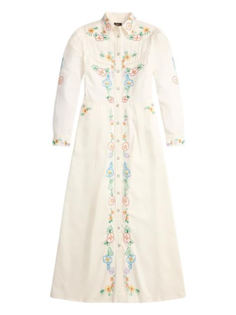 RRL by Ralph Lauren floral-embroidered midi dress