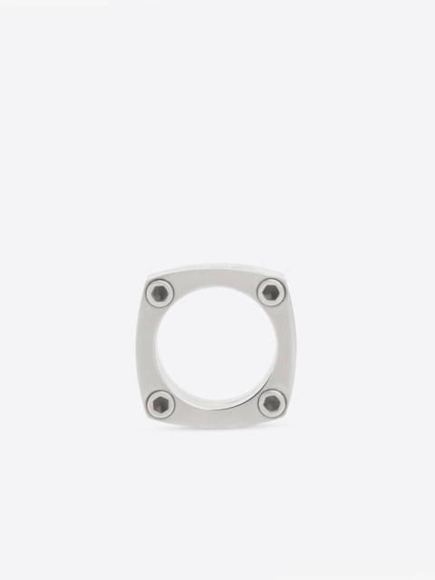 BALENCIAGA Gear Plate Ring in Silver