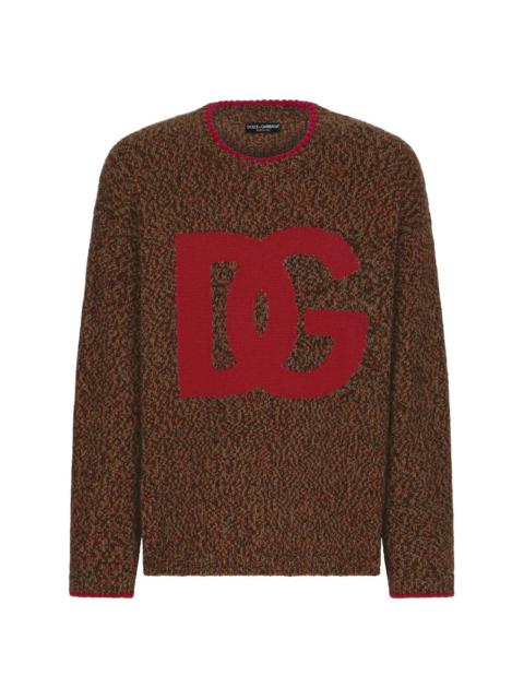 intarsia-logo wool-blend jumper