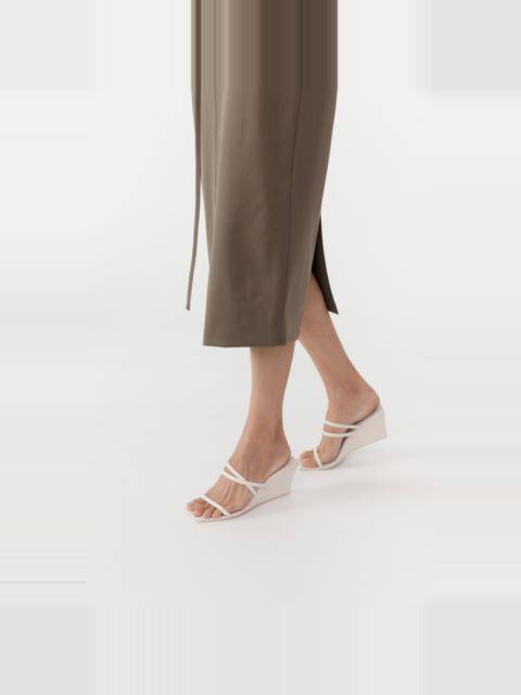 ST. AGNI Cross Strap Wedge - Ivory