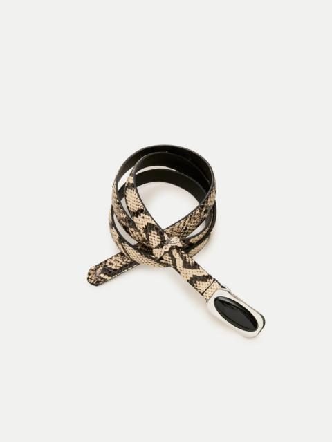 J.CREW Embellished thin belt in snake-embossed leather