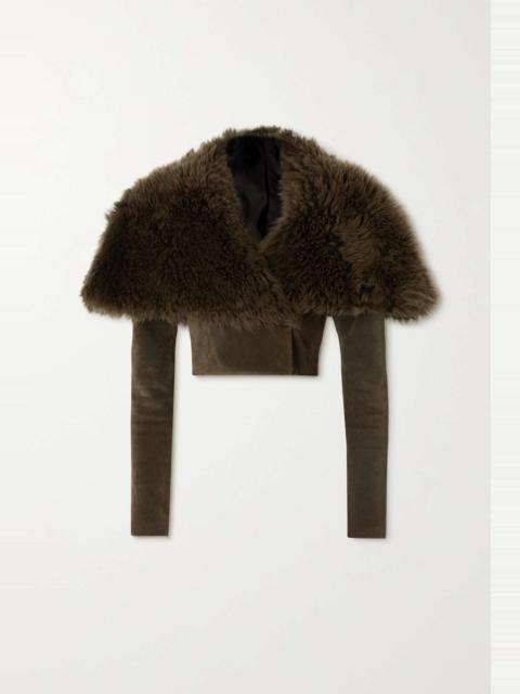 Alaïa Cropped shearling and suede jacket