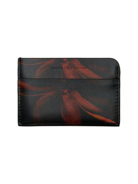Dries Van Noten Black & Orange Leather Card Holder