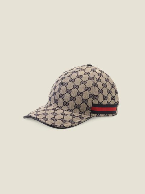 キャップ GUCCI ORIGINAL GG CANVAS BASEBALL HAT WITH WEB Original GG canvas baseball hat with Web in beige and blue